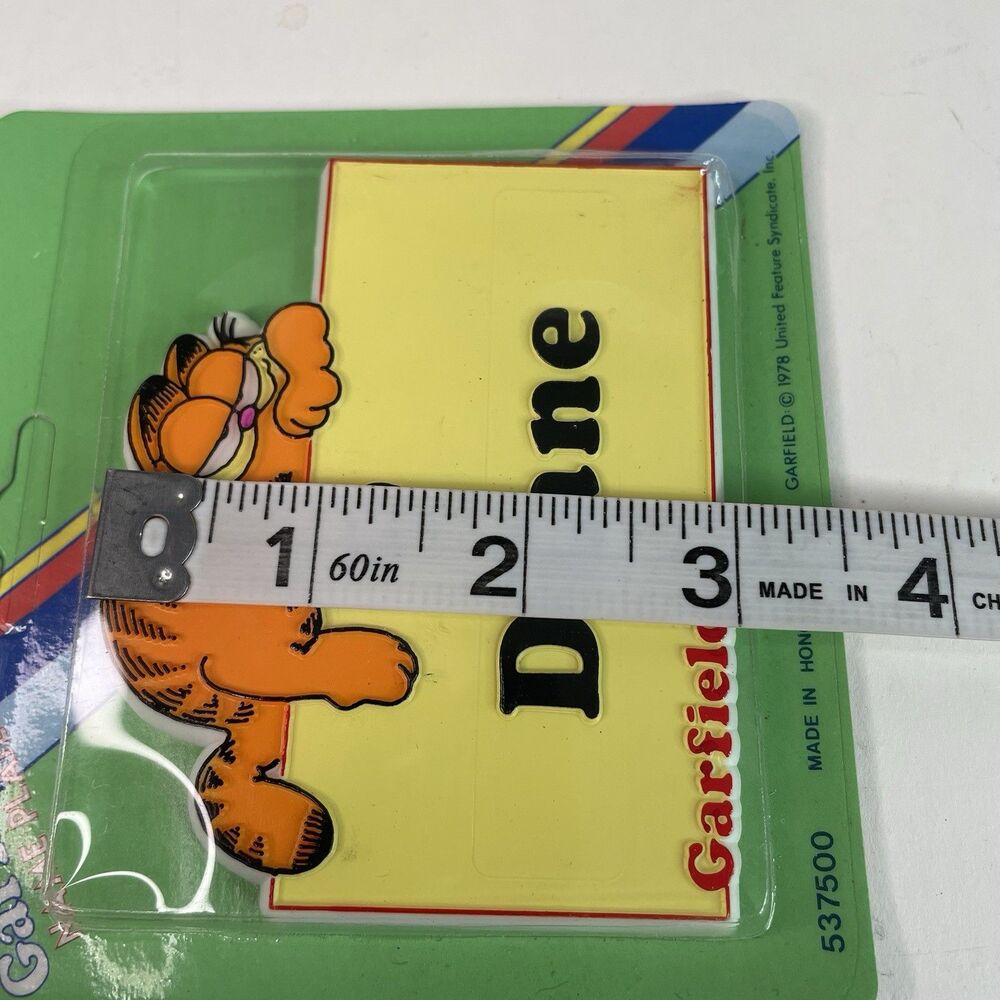 NEW Vintage Garfield Name Plate Diane 1978 RARE, Sealed, Yellow - Picture 6 of 6